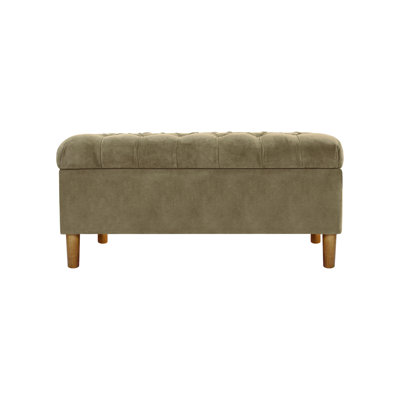 Banc de rangement à couvercle rabattable rembourré