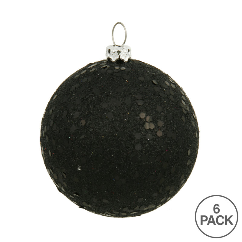Ornement boule 4 po, Noir