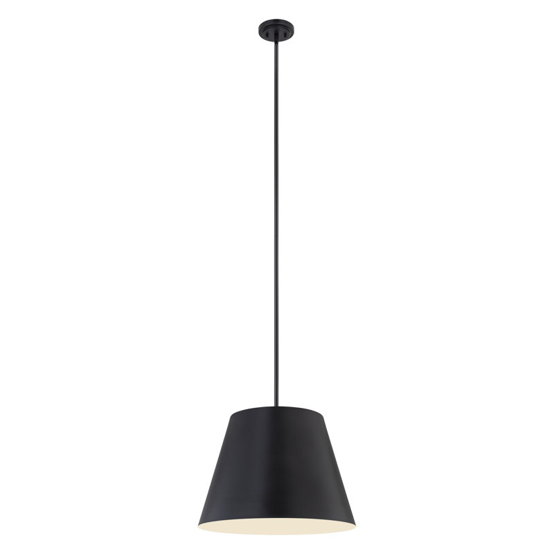 Luminaire suspendu à 1 lumière Wolleik, Noir mat, H 99 po x l 24 po x P 24 po