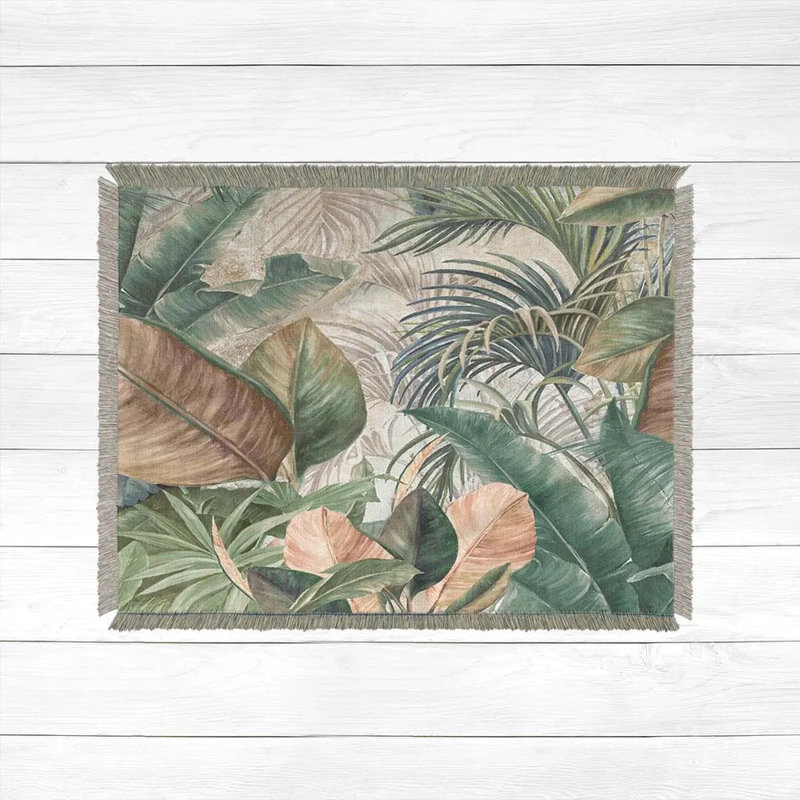  Jeté 100% coton Costa Palm, L 80 po x L 60 po
