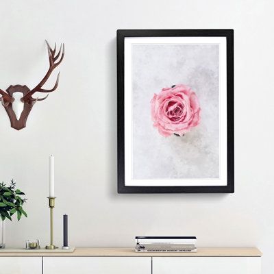 Lone Pink Rose - Framed Print