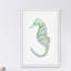 «Teal Seahorse» par Thimble Sparrow, reproduction encadrée-19555487