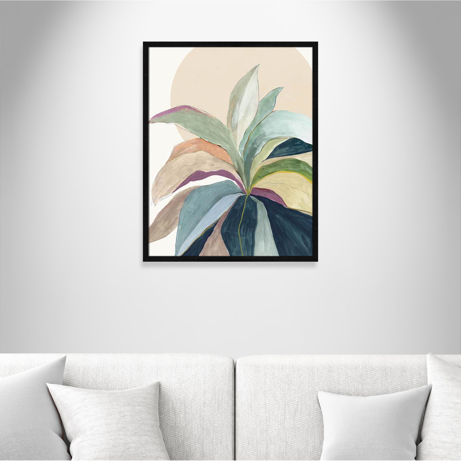 Sunny Bright Leaves II Print by Asia Jensen, Black Slim Unmatted Picture Framed, 29.5" H x 23.5" W x 0.75" D