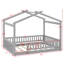 Structure de lit en bois avec clôture-709526561