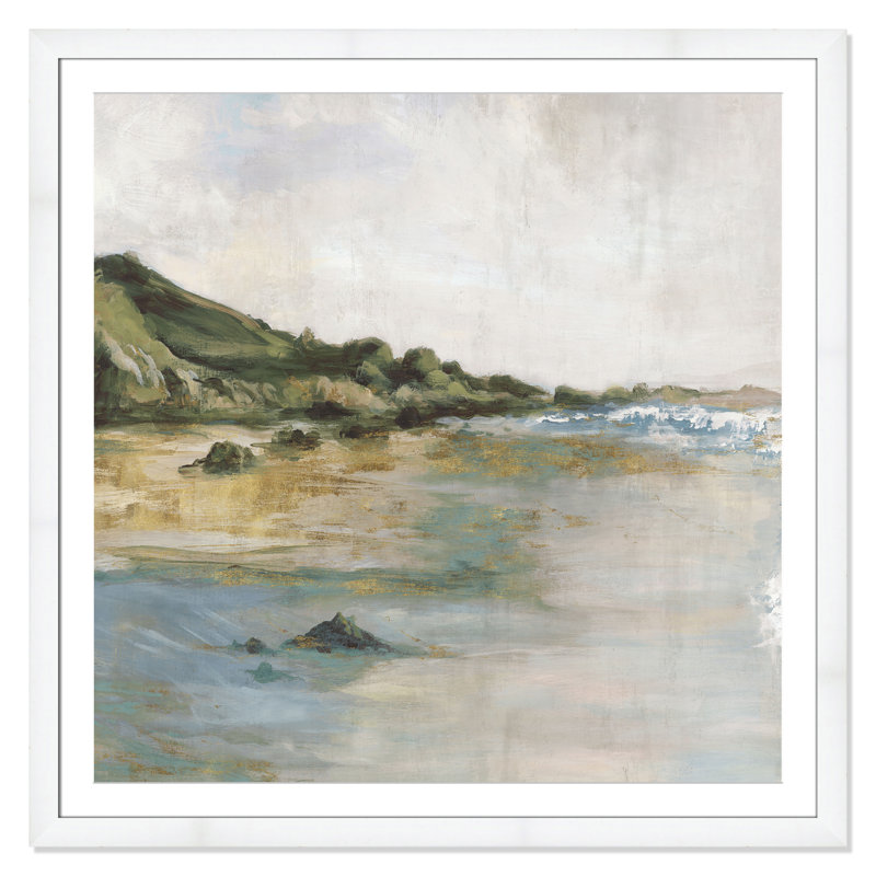 Tide’s Edge Print by Casa Fine Arts, 42.5" H x 42.5" W x 1.25" D, White Framed Print with Mat