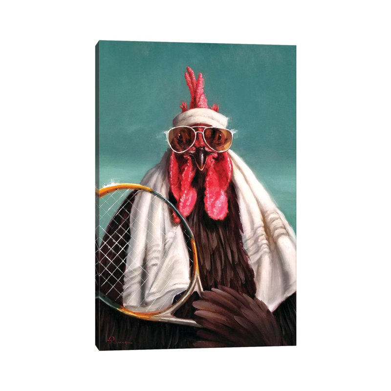 The Tennis Pro by Lucia Heffernan - Painting on Canvas, 30.48 cm H x 45.72 cm W, Wrapped Canvas