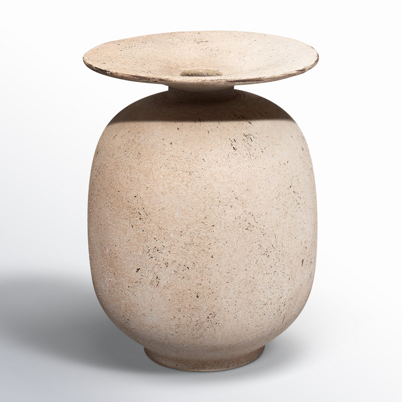 Zandy 7.75'' Handmade Ceramic Table Vase, Off White