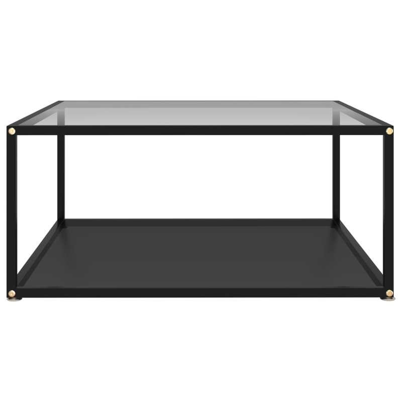Frame Single Coffee Table, Transparent, 13.8" H x 31.5" L x 31.5" W, Black