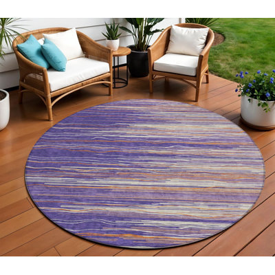 Tapis d'intérieur lavable rayé 8 pi