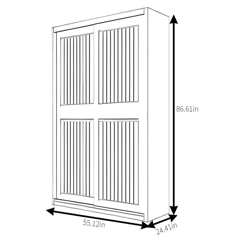 Garde-robe simple de couleur unie, H 86,61 po x l 55,12 po x P 24,41 po