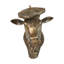 Tête de vache en fonte d'aluminium avec béret