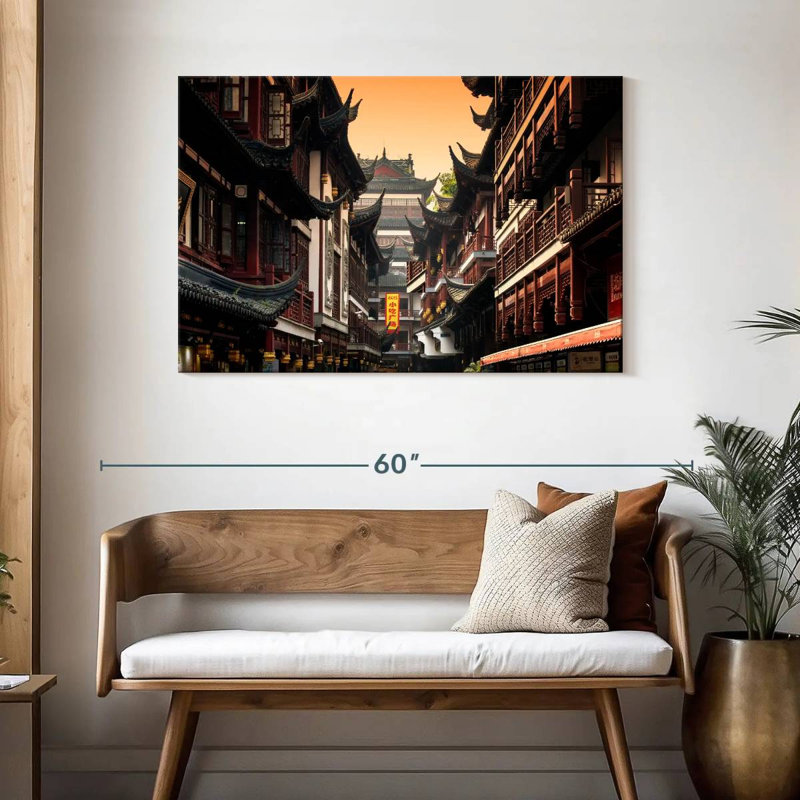Ravi architecture dans le jardin Yuyuan, H 30 po x l 45 po