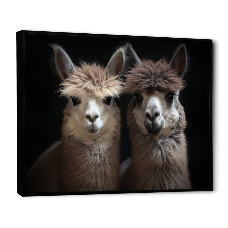 Deux Alcapas gracieux gardiens I - impression, H 30 po x l 40 po x P 1,5 po, Cadre flottant noir