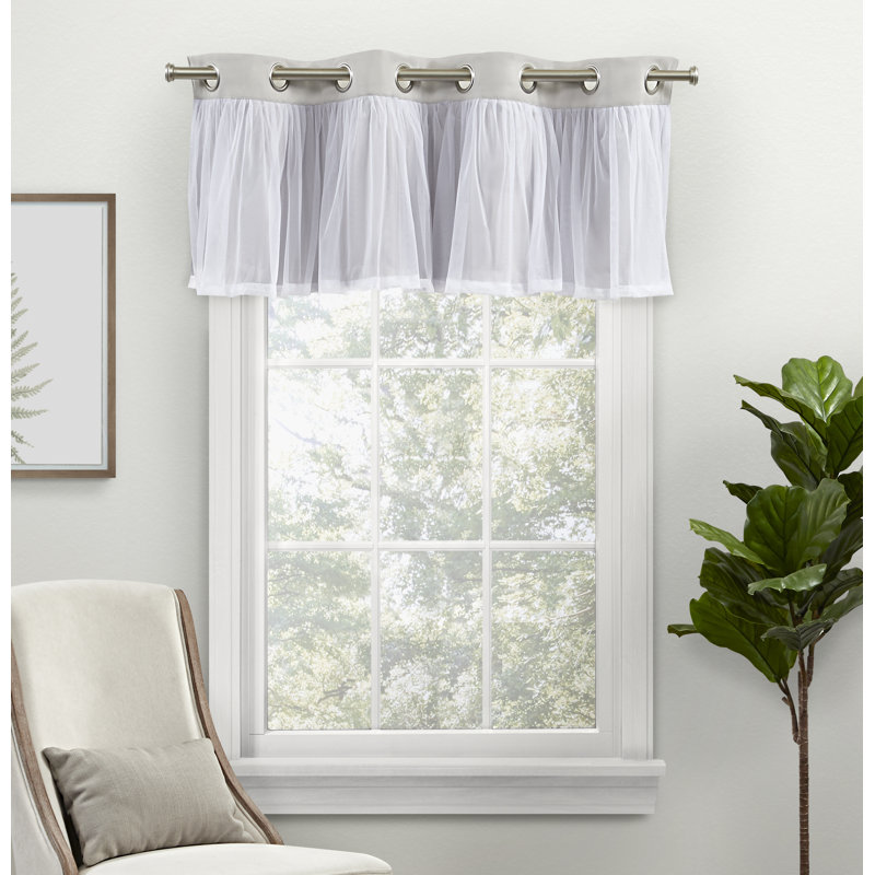 Catarina Linen Tailored Window Valance, Gray