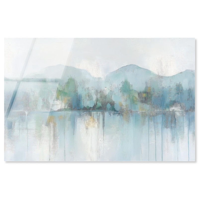 Art mural miroitant en acrylique turquoise Dream Art II par Art Remedy, prêt à être accroché, H 10 po x l 15 po