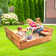 Badger Basket 46.5'' x 9.5'' Solid Wood Square Sandbox with Cover