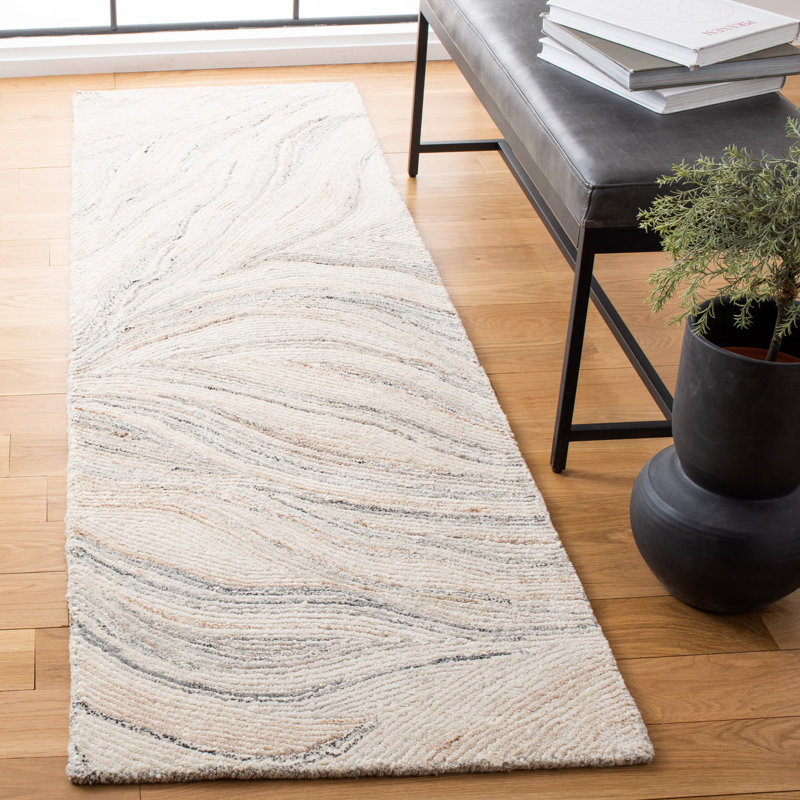 Ymir Hand Tufted Wool And Cotton With Latex Abstract Rug, Runner 2'3" x 8'