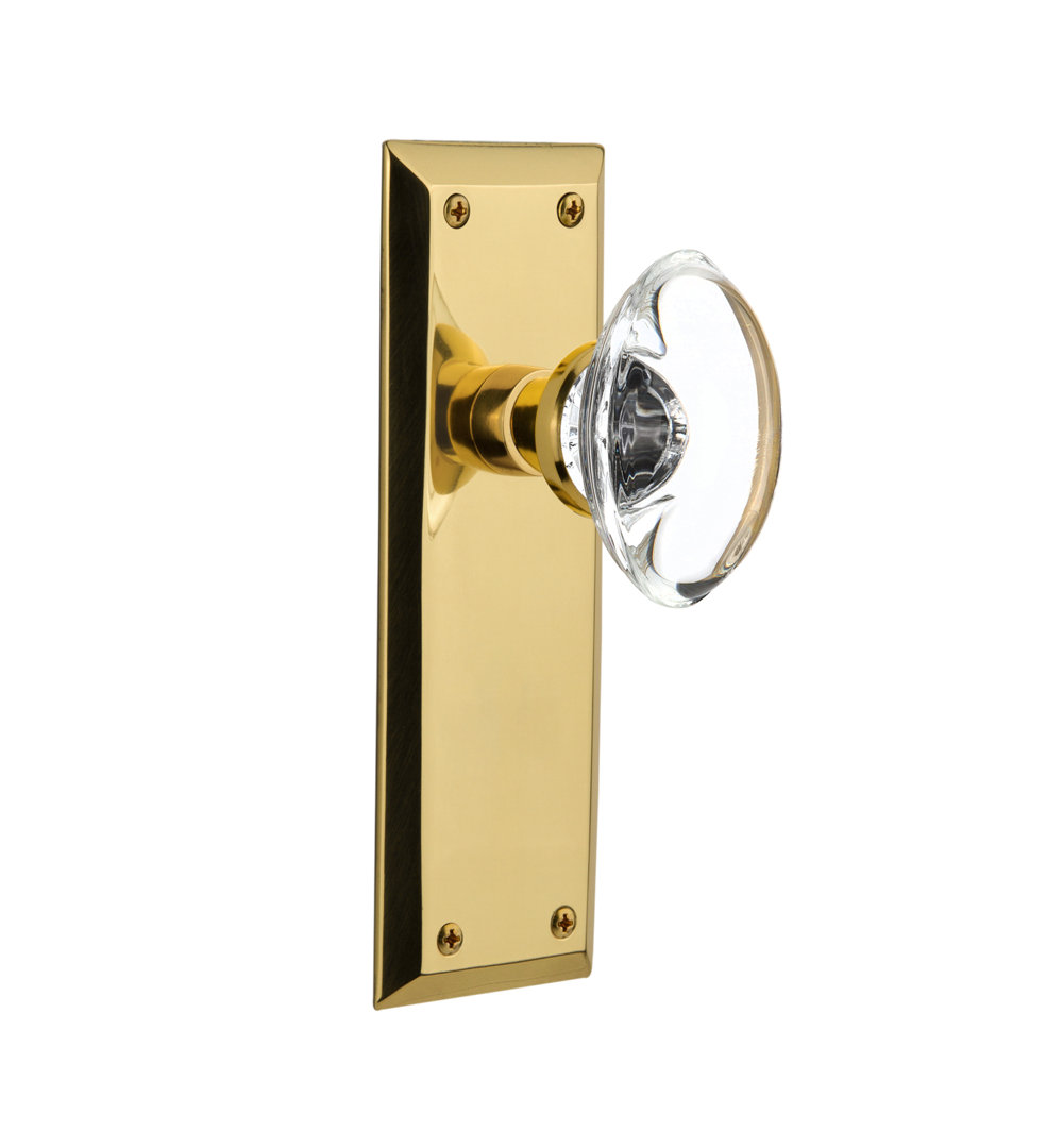 New York Plate with Oval Clear Crystal Door Knob Nostalgic Warehouse 