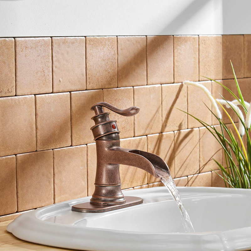 Single-Hole Single-handle Bathroom Faucet with Drain Assembly, Copper