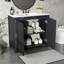 Organisateur de meuble-lavabo de salle de bain espresso rétro avec lavabo en céramique, rangement spacieux et savoir-faire artisanal pour un charme intemporel