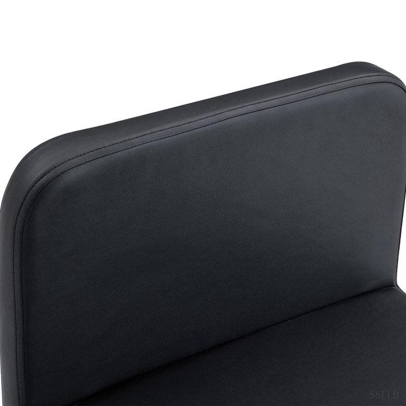 Ensemble de table de salle à manger 7 pièces avec 6 chaises en polyuréthane noir, table de cuisine rectangulaire à deux tons noir et grain de bois (planche de triamine), ensemble de mobilier de salle à manger moderne ou petit espace, appartement, restaurant