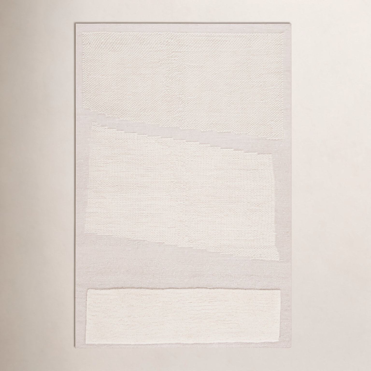 Mullen Ivory Flatweave Wool Rug, Rectangle 5' x 8'