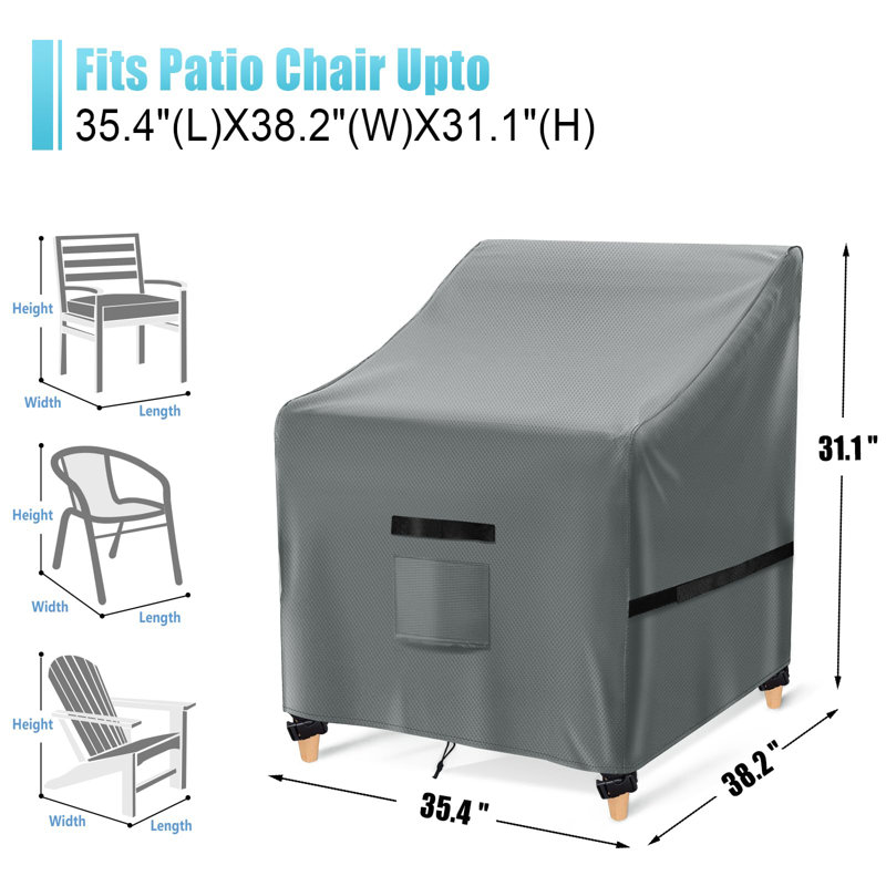 Outdoor Patio Chair Cover, Grey