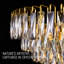 Lustre en cristal 24 po avec accents gris, luminaire suspendu rond 11 lumières avec chaîne réglable, finition laiton pour le salon de la salle à manger