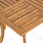 Élégante table de salle à manger carrée d'extérieur en bois d'acacia avec finition en teck pour le patio et la cour