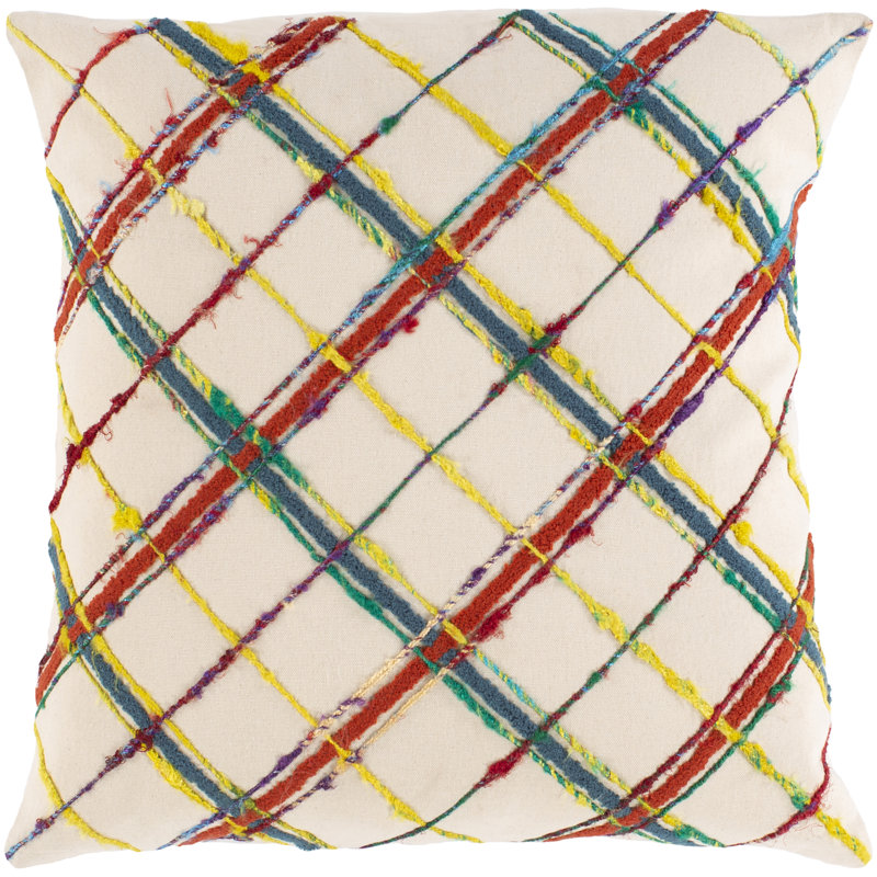  Cotton Geometric 18" Throw Pillow Cover