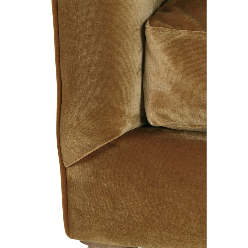 Madeline Sofa, 34"H x 90"W x 40"D, Brass, Washed Oak