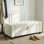 Banc de rangement avec repose-pieds 45,3 po, banc de bout rembourré plus épais de 3,14 po avec compartiment caché de 30 gallons et poche latérale, pour chambre à coucher, salon, entrée, beige
