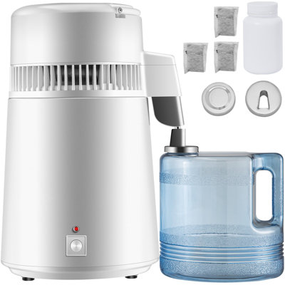 Pure Water Distiller 750W, Purifier Filter Fully Upgraded With Handle 1.1 Gal /4L, BPA Free Container, Perfect For Home Use, White