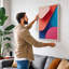 Colour Harmony Geometric - Wrapped Canvas-425665190-425665194