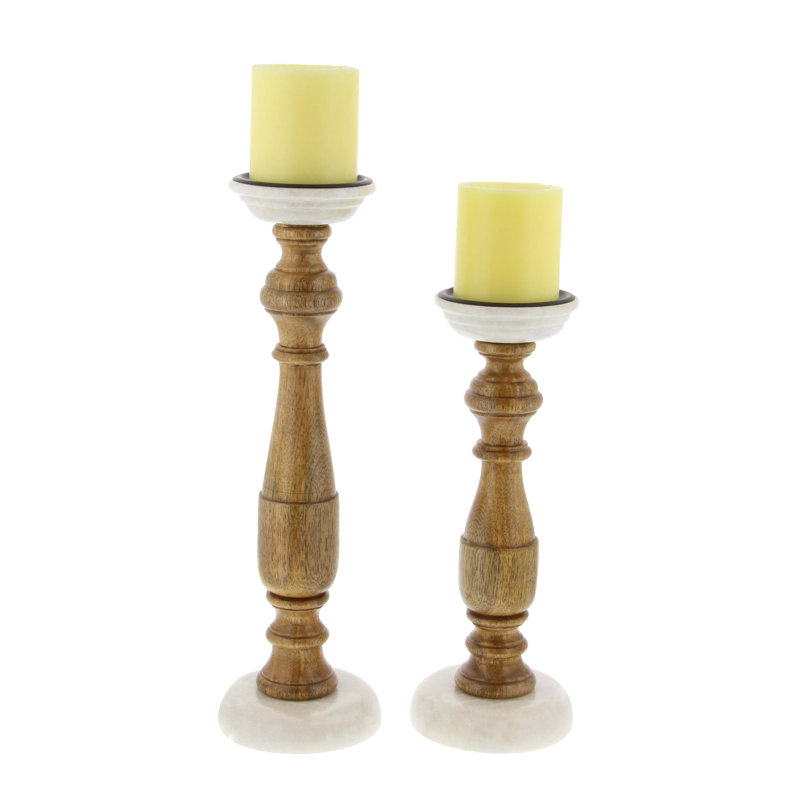 Ensemble de chandelles en bois 2 pièces