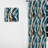 Blue Structured Chic Geometric Melody - Abstract Curtain - Velvet Room Darkening - 1 Panel-107599996