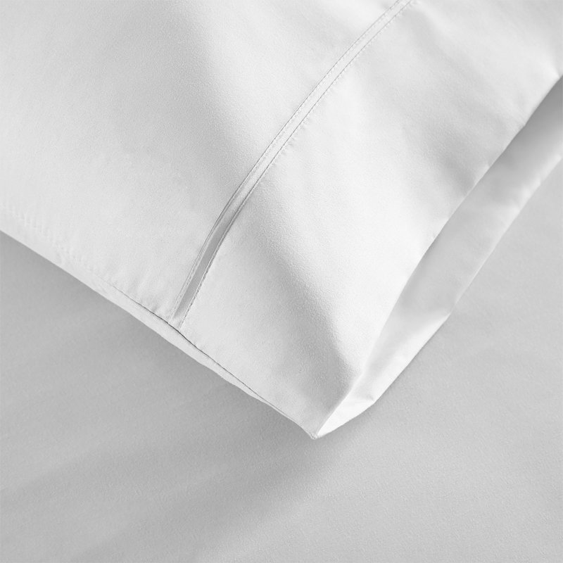 100% Cotton 300TC Ultra-Soft & Silky Wrinkle-Resistant Pillowcases, King, Ivory