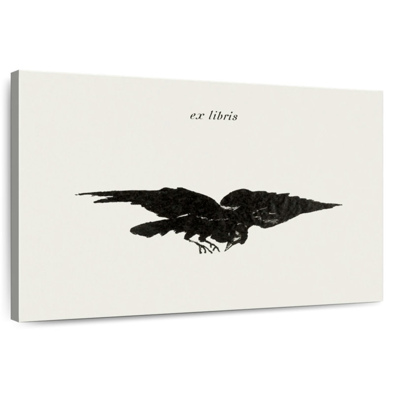 Brampt le corbeau volant ex libris pour le corbeau par Edgar Allan Poe 1875, H 34 po x l 51 po