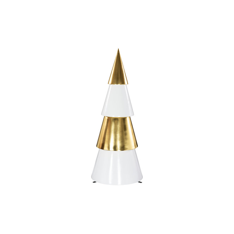 Christmas Tree, Quadro, White And Gold Leaf