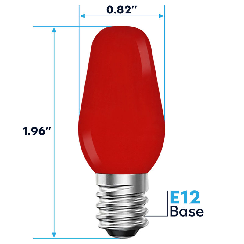 0.5 W C7 E12/Candelabra LED Smart Bulb, Red