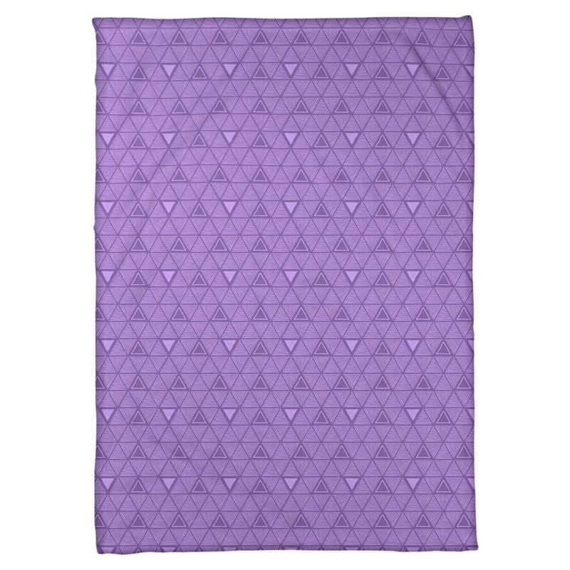 Couverture polairee triangles à la main, l 60 po x L 80 po, Mauve