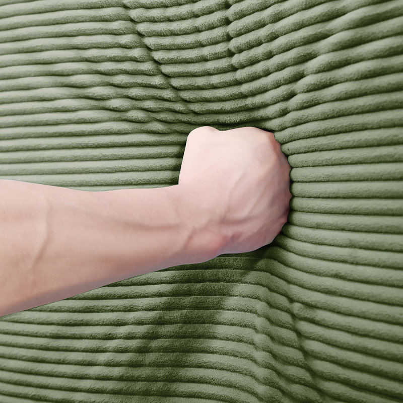 28 repose-pieds en velours côtelé - vert, Vert