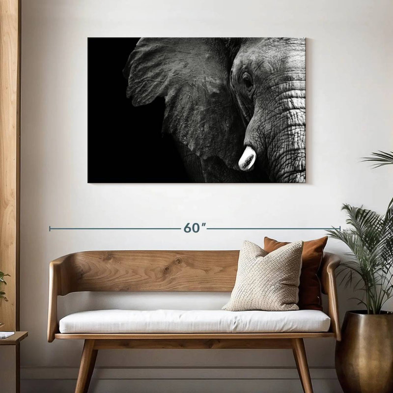Wise Elephant, 30" H x 45" W