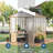 8x10FT Cedar Greenhouse with Polycarbonate Panels & Roof Vent, Outdoor Walk-in Wood Greenhouse