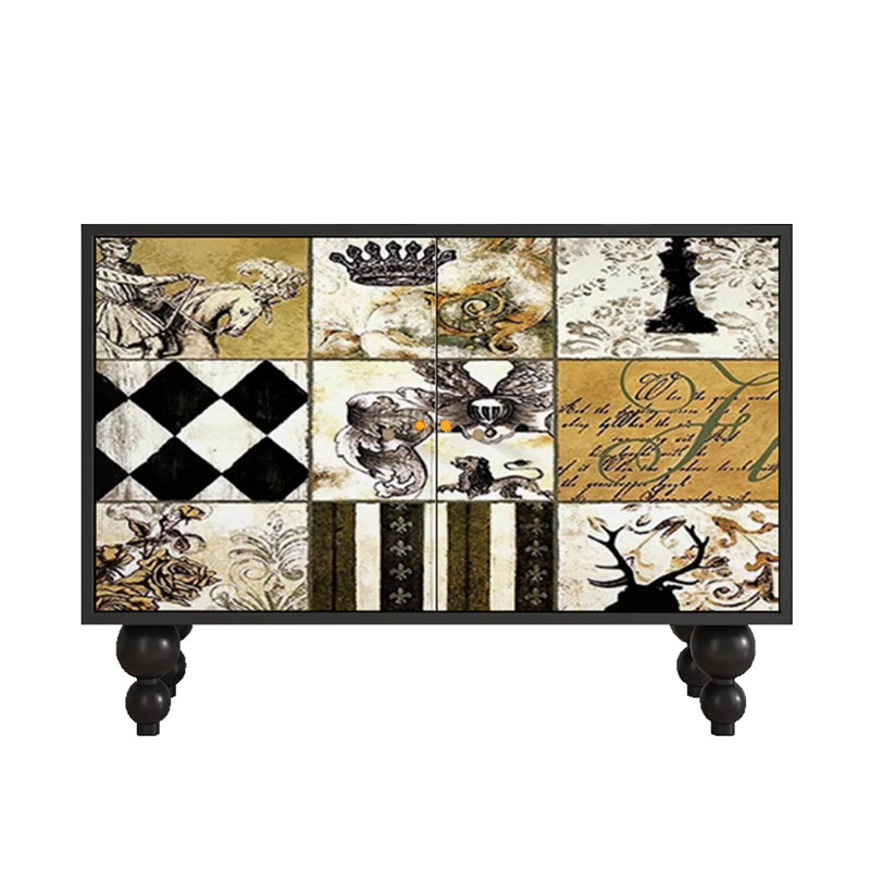 Retro light luxury multi-functional decor cabinet