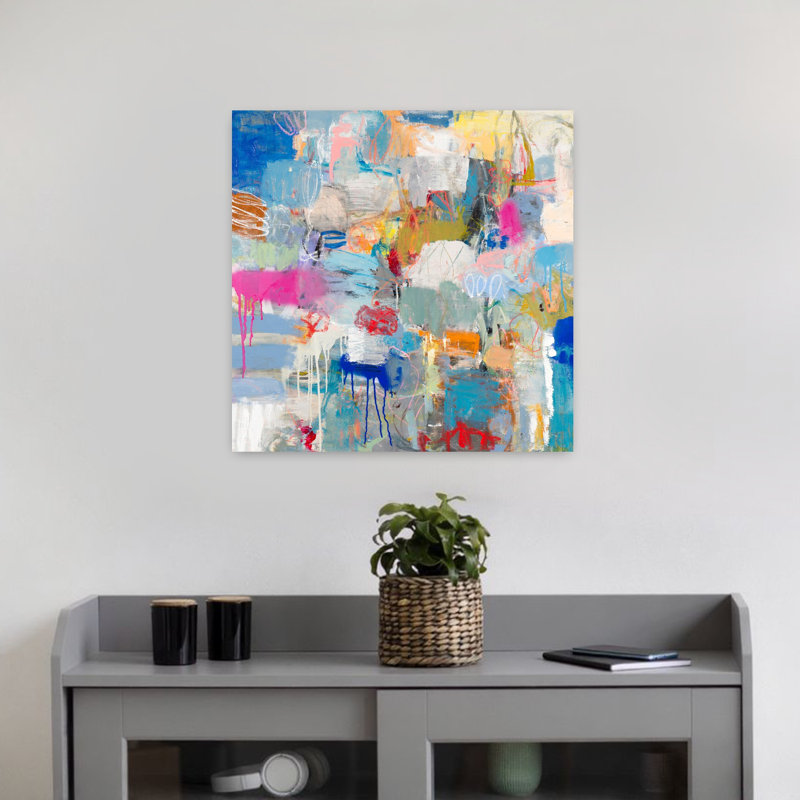 Laguna Beach, art contemporain de plage, 18" H x 18" W