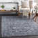 Ingrid Machine Woven Oriental Navy Area Rug