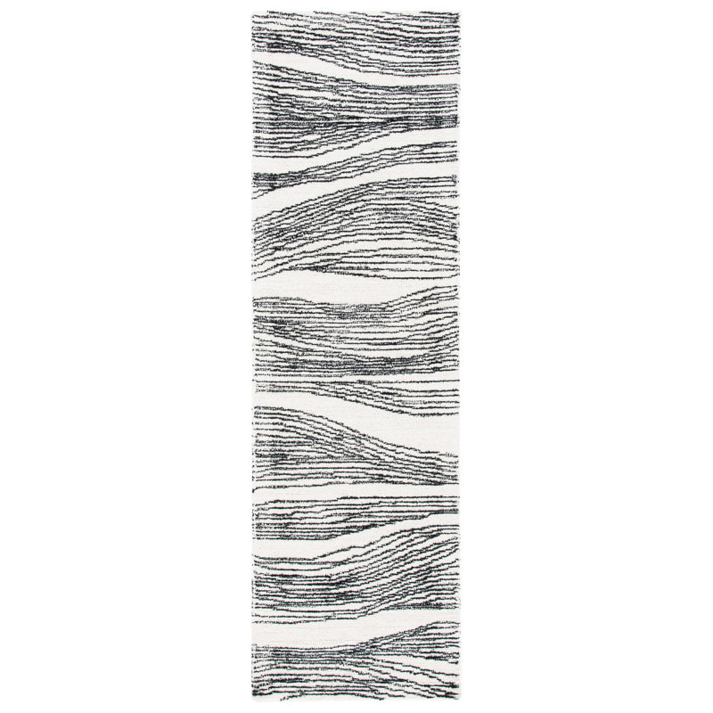 Madiya Hand Tufted Indian Wool And Cotton With Latex Abstract Rug, Runner 2'3" x 8'