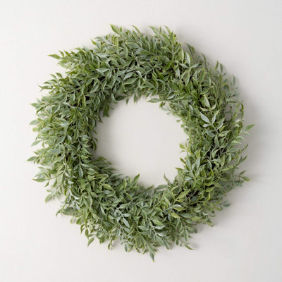 Artificial Dusted Tea Leaf Wreath