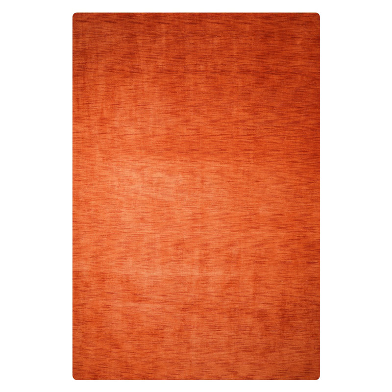 Manns Hand Knotted Loom Wool Eco-Friendly Area Rugs - Rectangle, Light Red Color, Plain Solid Design, High Pile Thick Handmade Anti Skid Area Rugs for Living Room, Bed Room